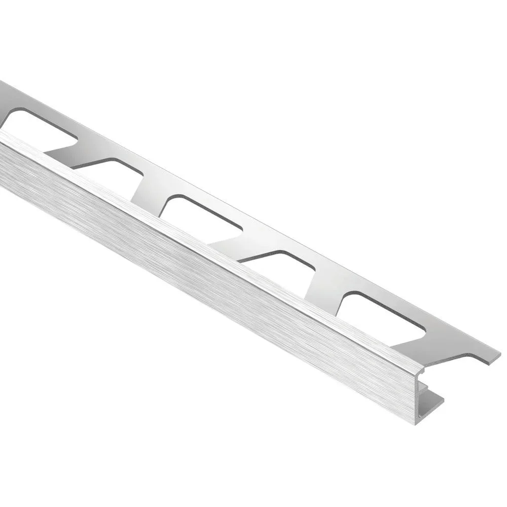 Schluter - SCHIENE Floor/Wall Tile Edging Trim Anodized Aluminum Brushed Chrome 1/2" (12.5 mm) x 8' 2-1/2"