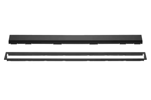 Schluter - KERDI-LINE Linear Floor Drain with Square Grate Design Brushed Stainless Steel (V4) Matte Black 3/4" x 39-3/8"