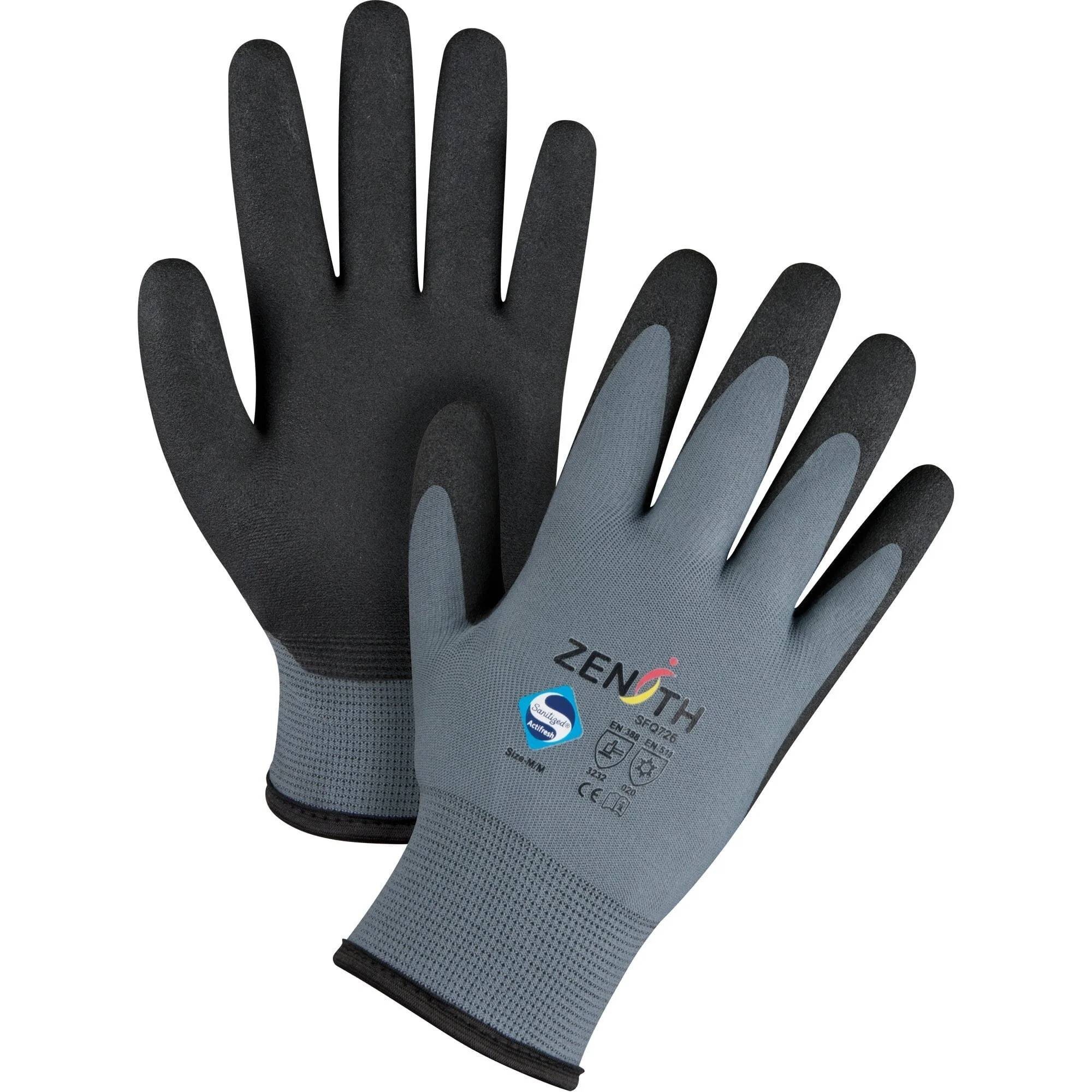 ZX-30° Premium Palm Coated Gloves, PVC Coating, 15 Gauge, Nylon Shell