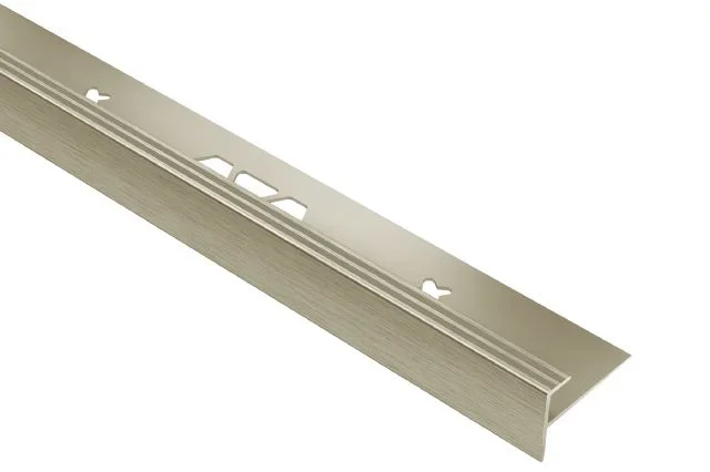 Schluter - VINPRO-S Resilient Surface Edge Profile - Aluminum Anodized Brushed Nickel 3/16" (5 mm) x 8' 2-1/2"