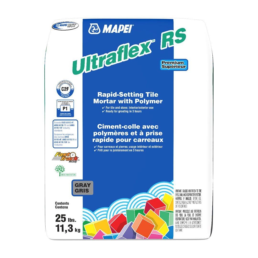 Mapei - Ultraflex RS Premium Rapid-Setting Tile Mortar with Polymer, Gray - 25 lb