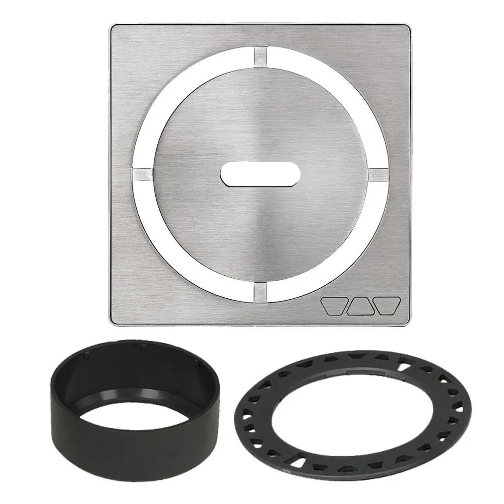 Schluter - KERDI-DRAIN Square Grate Kit Pure - Brushed Stainless Steel (V2) 4"