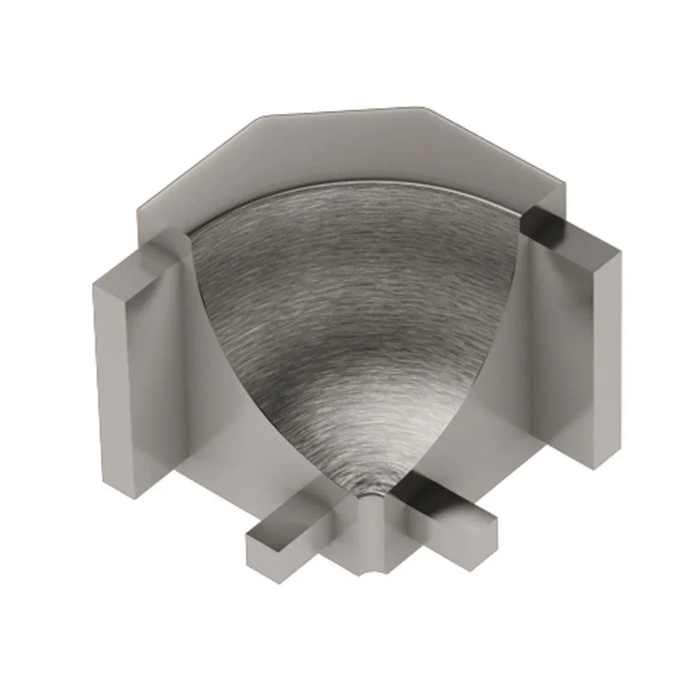 Schluter - DILEX-AHK Inside Corner 90° with 3/8" (10 mm) Radius - Aluminum Anodized Brushed Nickel