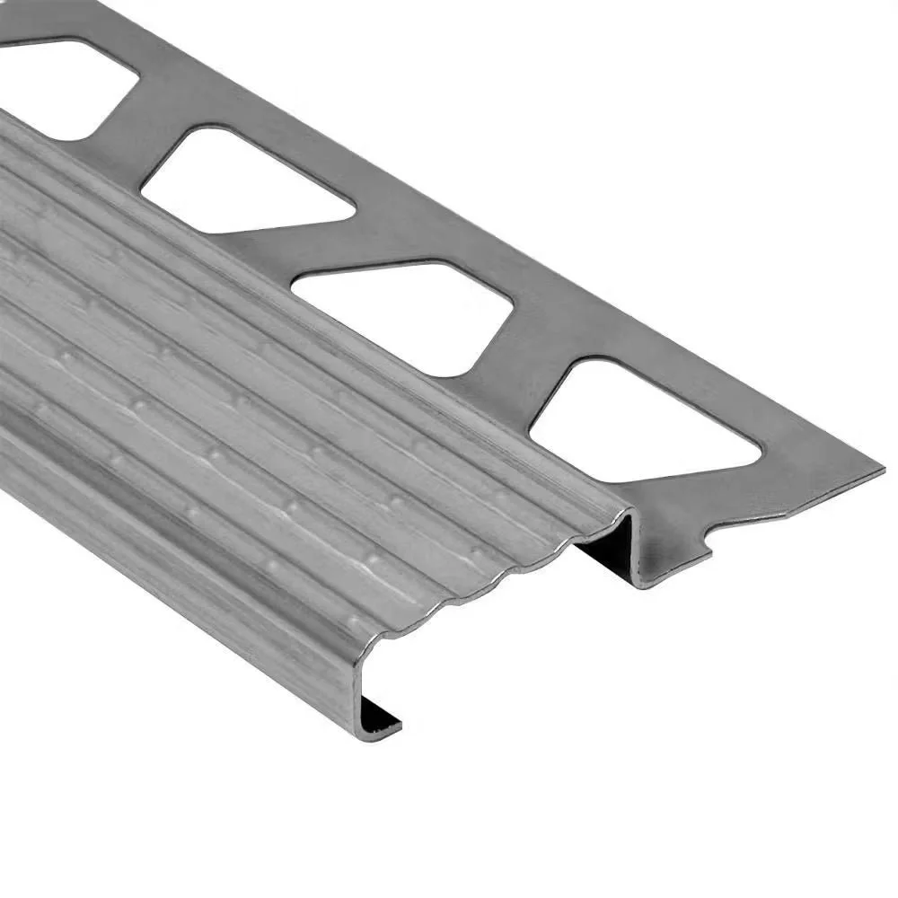 Schluter - TREP-E Stair-Nosing Profile - Stainless Steel (V2) 7/16" (11 mm) x 8' 2-1/2"