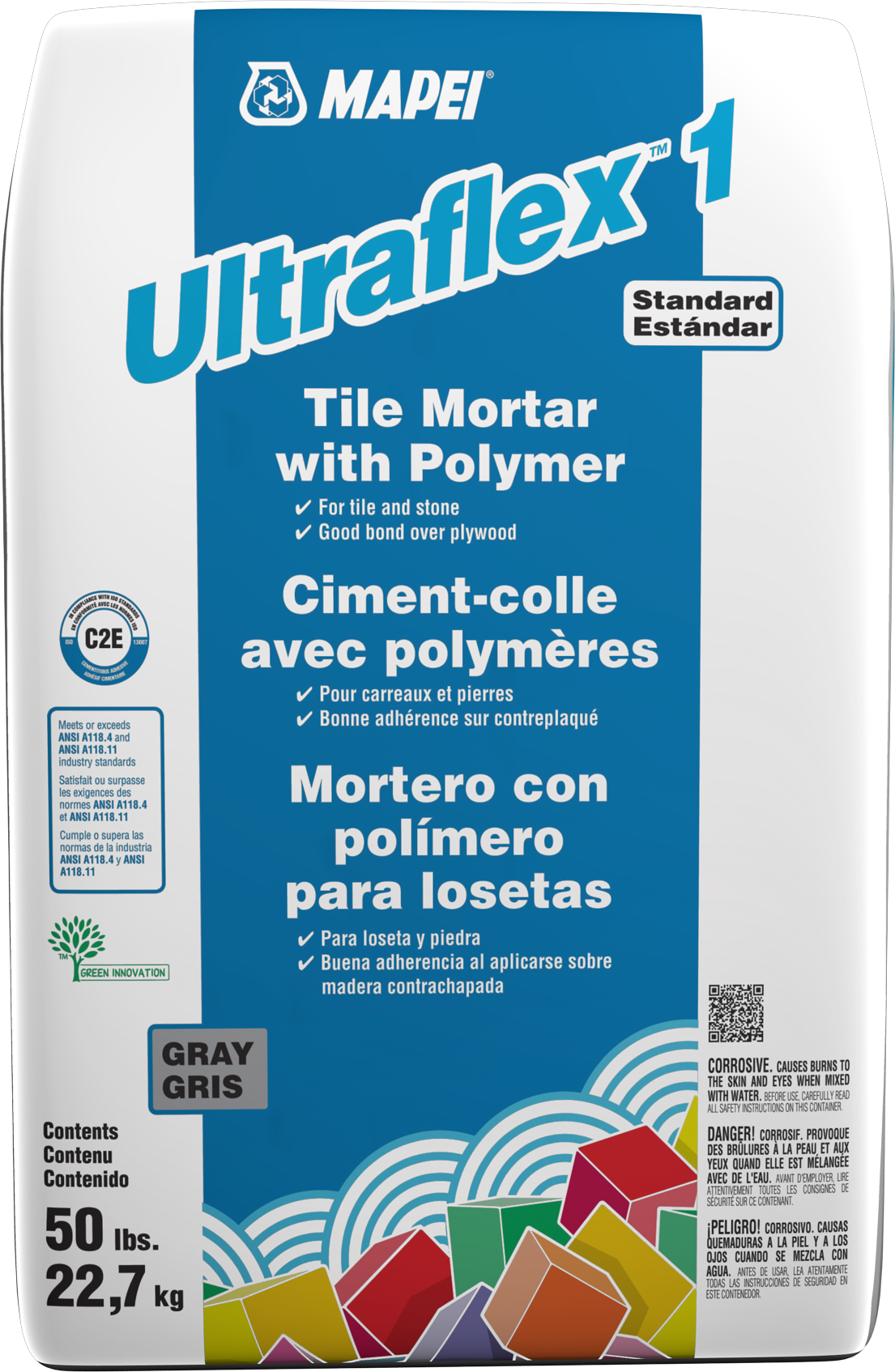 Mapei Ultraflex 1 Polymer-Modified Mortar, Gray - 50 lb