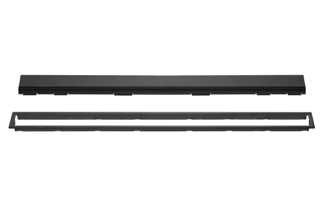 Schluter - KERDI-LINE Linear Floor Drain with Square Grate Design Brushed Stainless Steel (V4) Matte Black 3/4" x 23-5/8"
