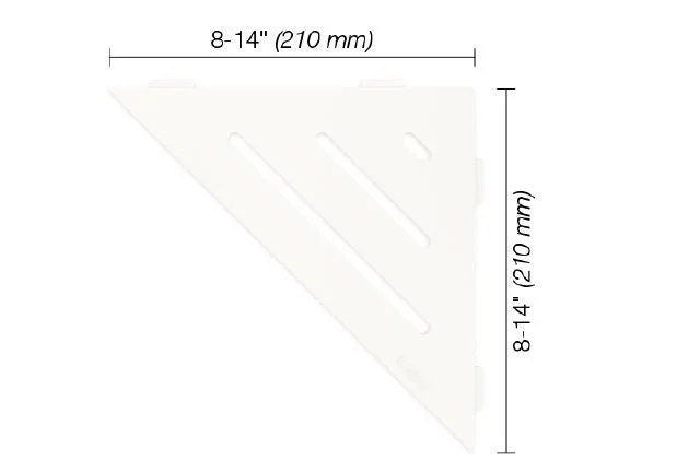Schluter - SHELF-E Triangular Corner Shelf Floral Design - Aluminum Matte White