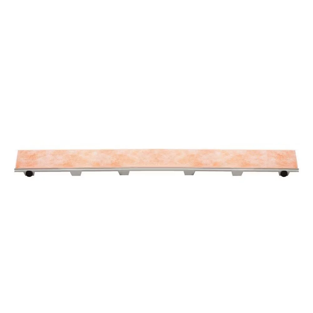 Schluter - KERDI-LINE Linear Floor Drain with Frameless Tileable Grate Design - Brushed Stainless Steel (V4) 1-1/8" x 23-5/8