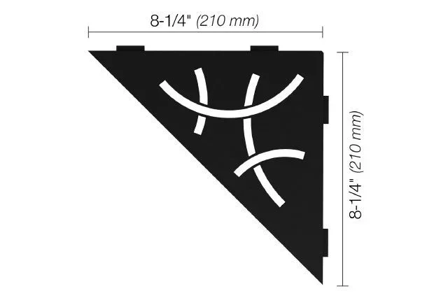 Schluter - SHELF-E Triangular Corner Shelf Curve Design - Aluminum Matte Black