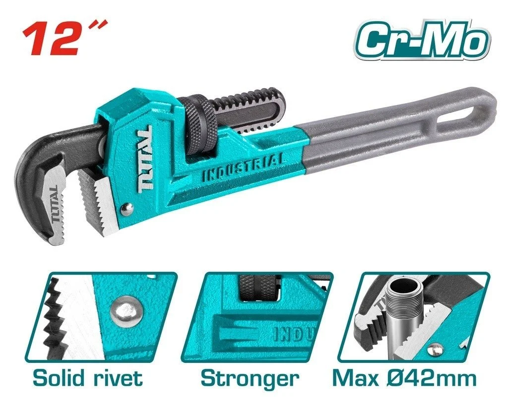 Total tools [THT171206] 12" Pipe wrench (Coated Handle)