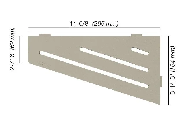 Schluter - SHELF-E Quadrilateral Corner Shelf Wave Design - Aluminum Greige