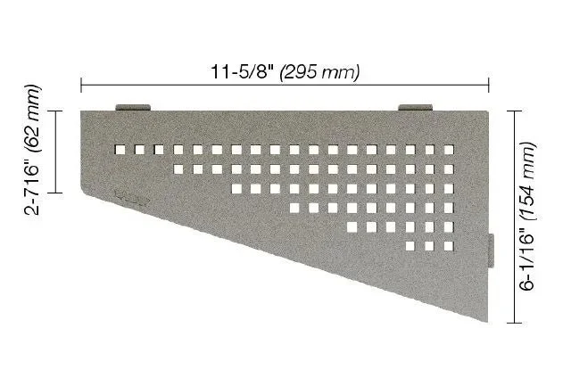 Schluter - SHELF-E Quadrilateral Corner Shelf Wave Design - Aluminum Stone Grey