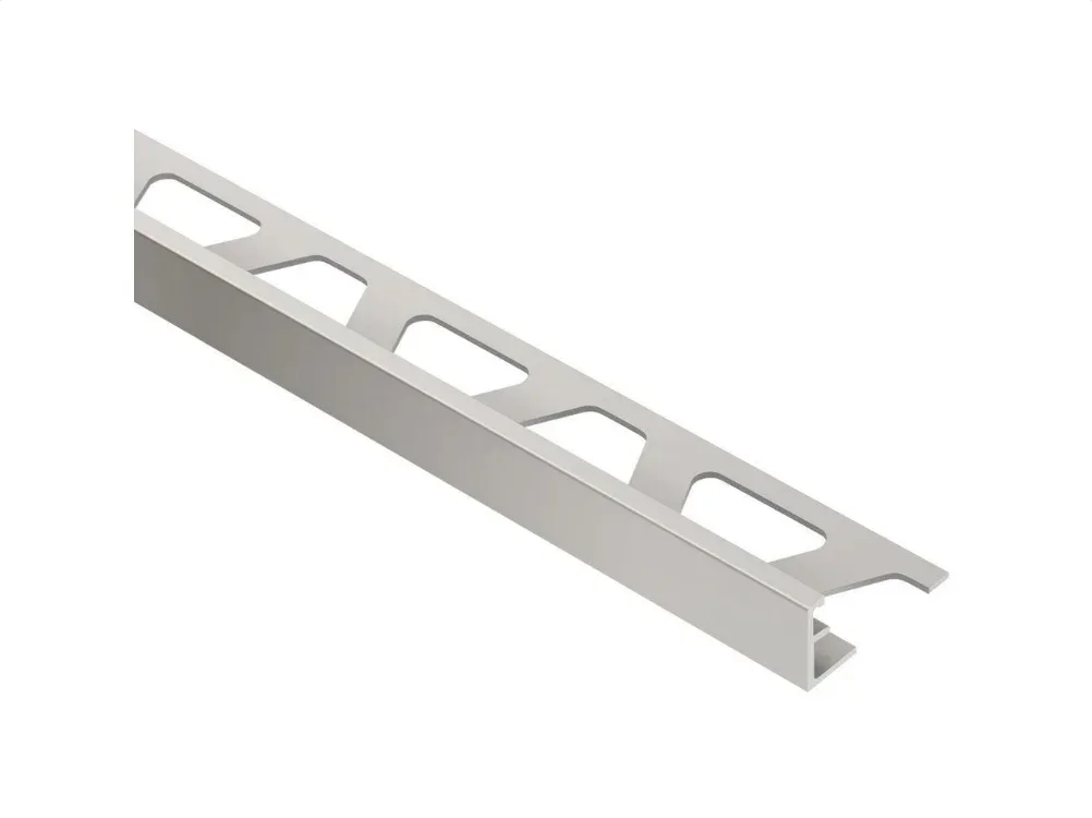 Schluter - SCHIENE Floor/Wall Tile Edging Trim Anodized Aluminum Matte Nickel 1/2" (12.5 mm) x 8' 2-1/2"