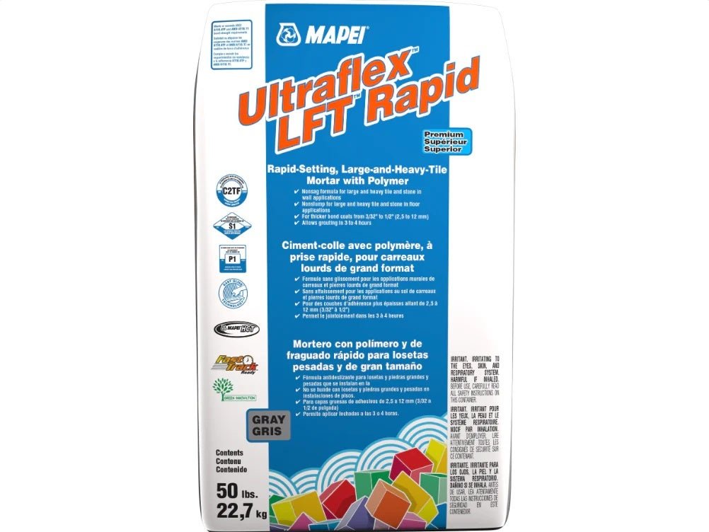 Mapei - Ultraflex LFT Rapid Fast-Setting Large & Heavy Tile Mortar, White - 50 lb