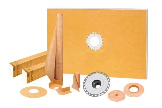 Schluter - KERDI-SHOWER-KIT Shower Kit with Center Outlet Position without Grate with 2" ABS Flange 48" x 72"