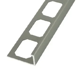 Laticrete - LS2 L-Shape Edge Profile Anodized Aluminum Satin Nickel 1/2" (12.5 mm) x 8' 2-1/2"