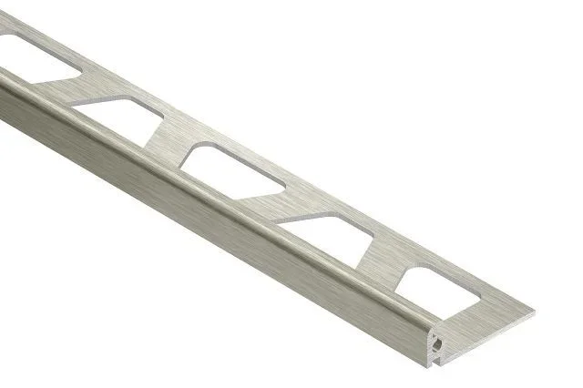 Schluter - JOLLY Wall Tile Edge Trim Anodized Aluminum Brushed Nickel 3/8" (10 mm) x 8' 2-1/2"