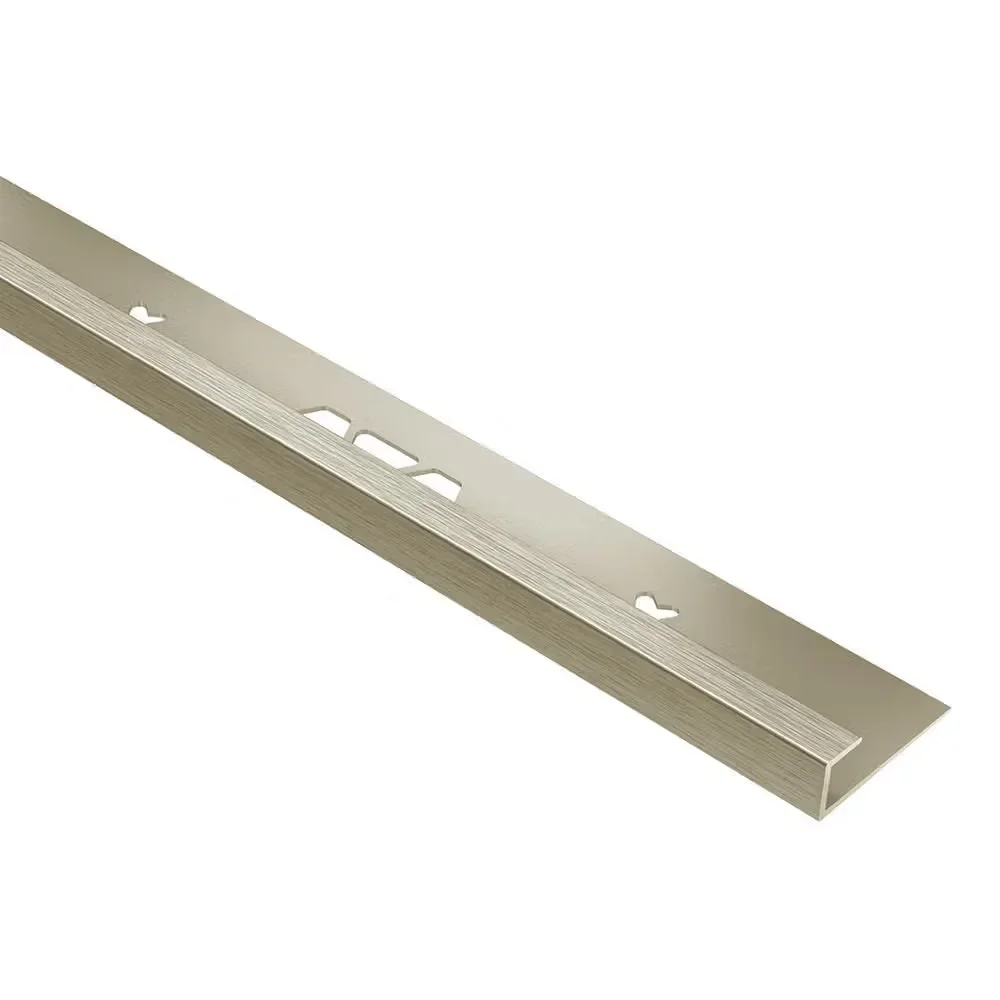 Schluter - VINPRO-S Resilient Surface Edge Profile - Aluminum Anodized Brushed Nickel 5/32" (4 mm) x 8' 2-1/2"