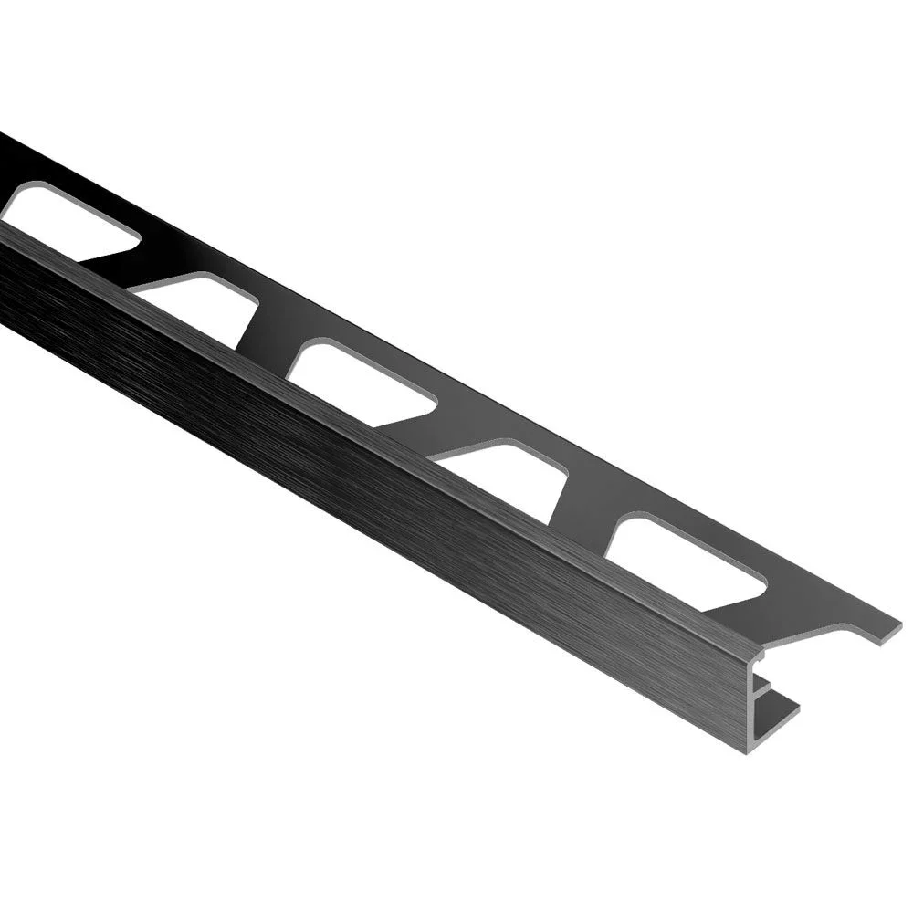 Schluter - SCHIENE Floor/Wall Tile Edging Trim Anodized Aluminum Brushed Graphite 1/4" (6 mm) x 8' 2-1/2"