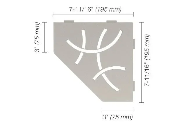 Schluter - SHELF-E Pentagonal Corner Shelf Curve Design - Aluminum Greige
