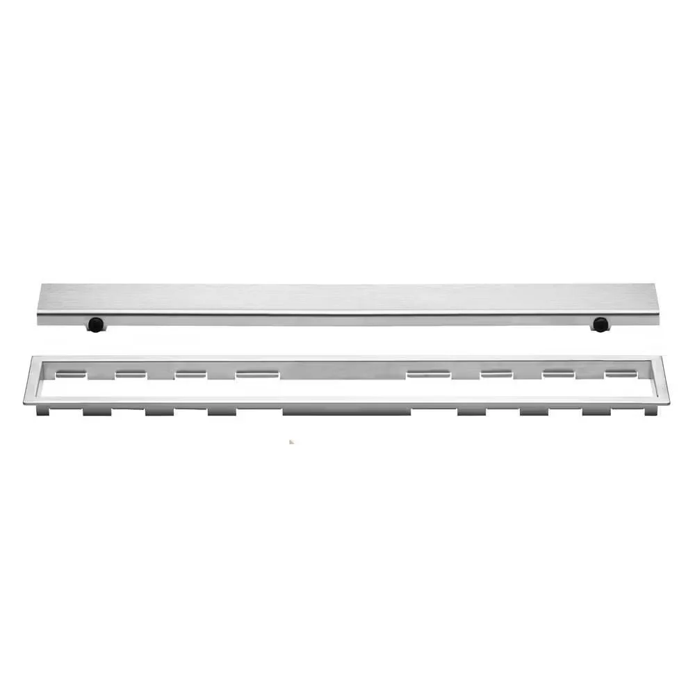 Schluter - KERDI-LINE Linear Floor Drain with Solid Grate Design - Brushed Stainless Steel (V4) 3/4" x 39-3/8"