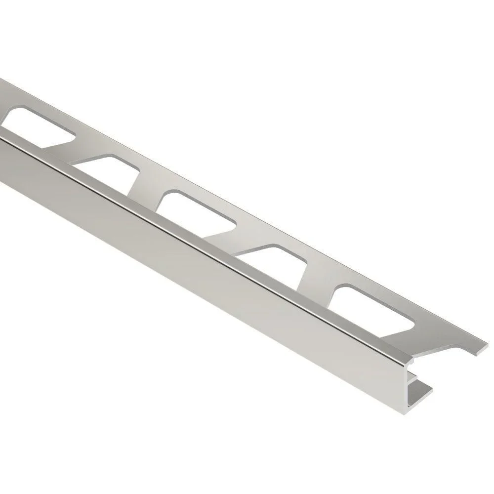 Schluter - SCHIENE Floor/Wall Tile Edging Trim Anodized Aluminum Polished Nickel 1/2" (12.5 mm) x 8' 2-1/2"