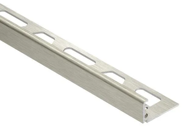 Schluter - JOLLY Wall Tile Edge Trim Anodized Aluminum Brushed Nickel 1/2" (12.5 mm) x 8' 2-1/2"