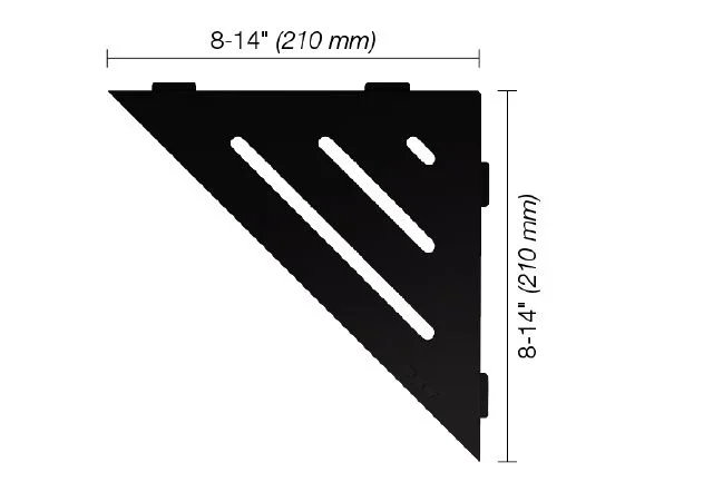 Schluter - SHELF-E Triangular Corner Shelf Wave Design - Aluminum Matte Black