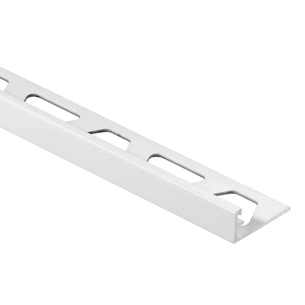 Schluter - JOLLY Wall Tile Edge Trim Aluminum Matte White 3/8" (10 mm) x 8' 2-1/2"