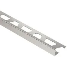 Schluter - SCHIENE Floor/Wall Tile Edging Trim Anodized Aluminum Polished Nickel 3/8" (10 mm) x 8' 2-1/2"