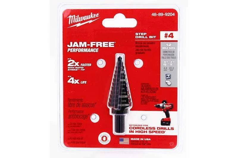 Milwaukee 3/16”- 7/8” Step drill bit #4, 48-89-9204
