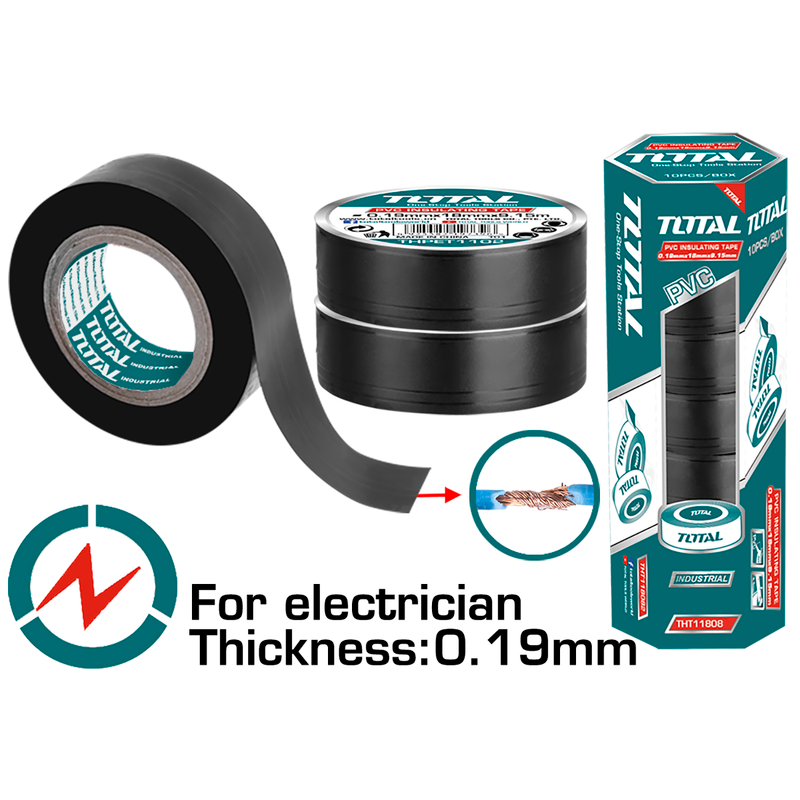 Total tools [THPET1102] 10 YardsX0.19MM PVC Electrical Insulating tape