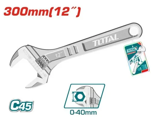 Total tools [THT1010123] 12" Adjustable wrench