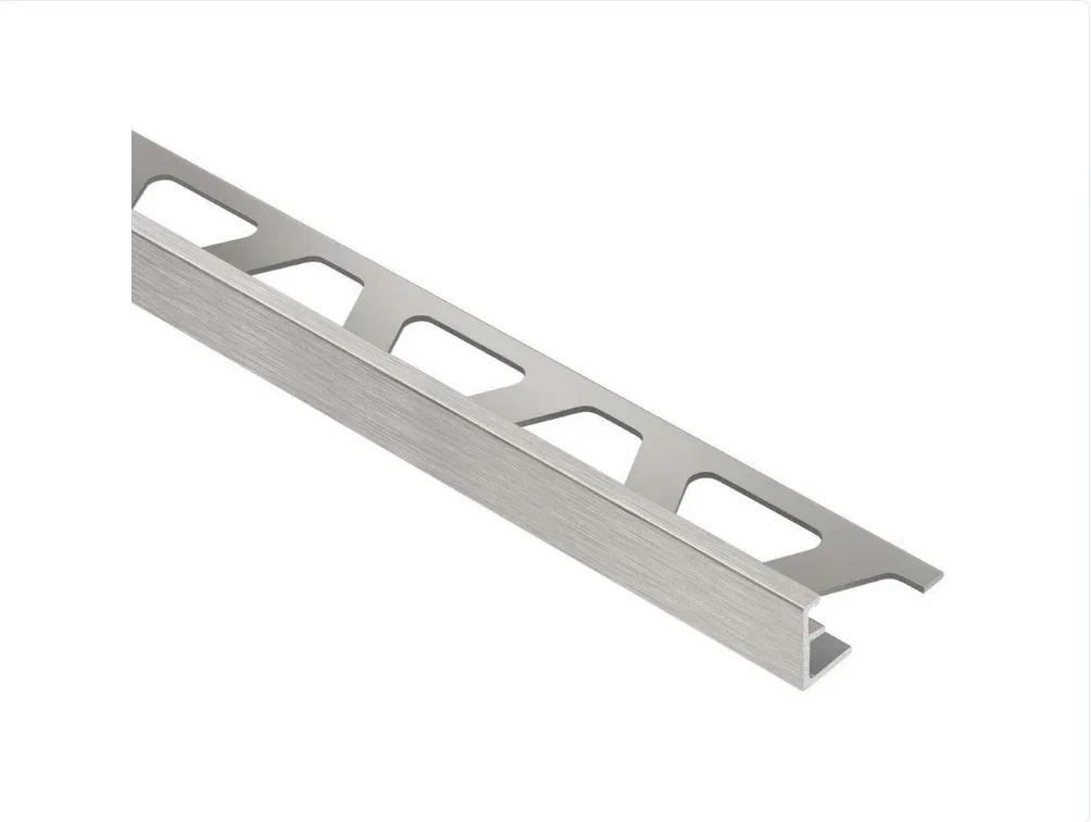 Schluter - SCHIENE Floor/Wall Tile Edging Trim Anodized Aluminum Brushed Nickel 1/2" (12.5 mm) x 8' 2-1/2"