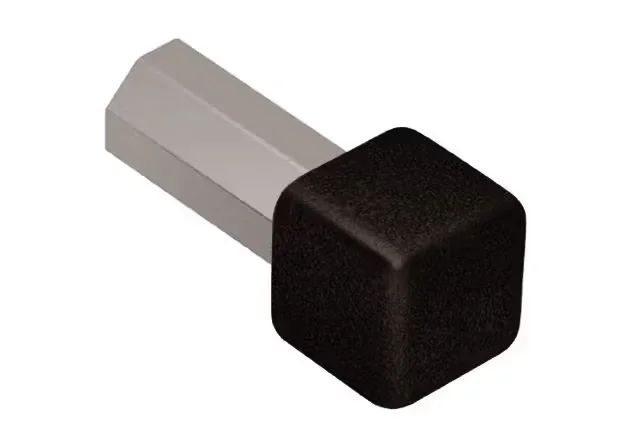 Schluter - Inside/Outside Corner 90° QUADEC - Matte Black Aluminum 1/2" (12.5 mm)