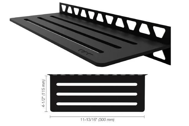 Schluter - Shelf-W Rectangular Wall Shelf Wave Design - Aluminum Matte Black