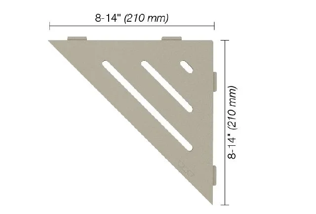 Schluter - SHELF-E Triangular Corner Shelf Wave Design - Aluminum Greige