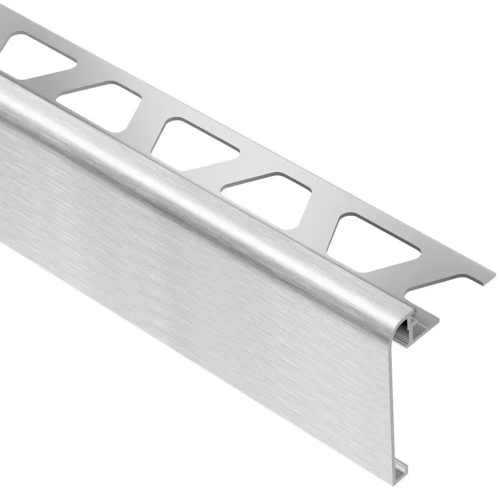 Schluter - RONDEC-STEP Finishing and Edging Profile with Vertical Leg 2-1/4" - Aluminum Anodized Matte 3/8" (10 mm) x 8' 2-1/2"
