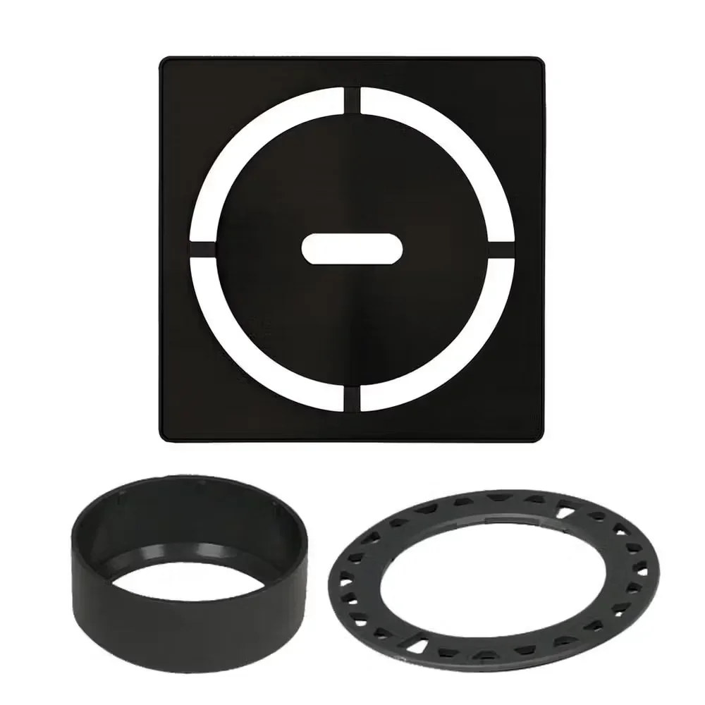 Schluter - KERDI-DRAIN Square Grate Kit Pure - Stainless Steel (V2) Matte Black 4"