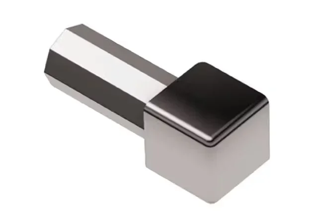 Schluter - QUADEC Inside/Outside Corner 90° Anodized Aluminum Polished Chrome 1/2" (12.5 mm)