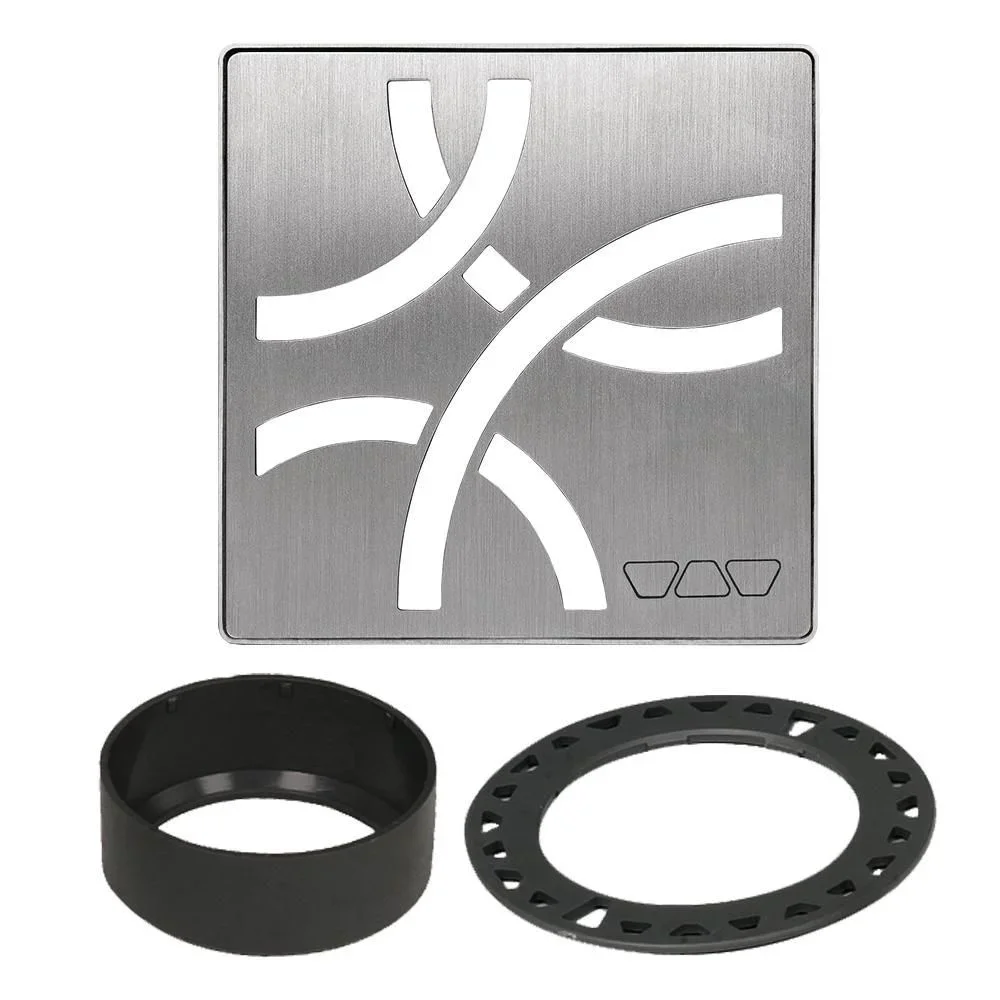 Schluter - KERDI-DRAIN Square Grate Kit Curve - Brushed Stainless Steel (V2) 4"