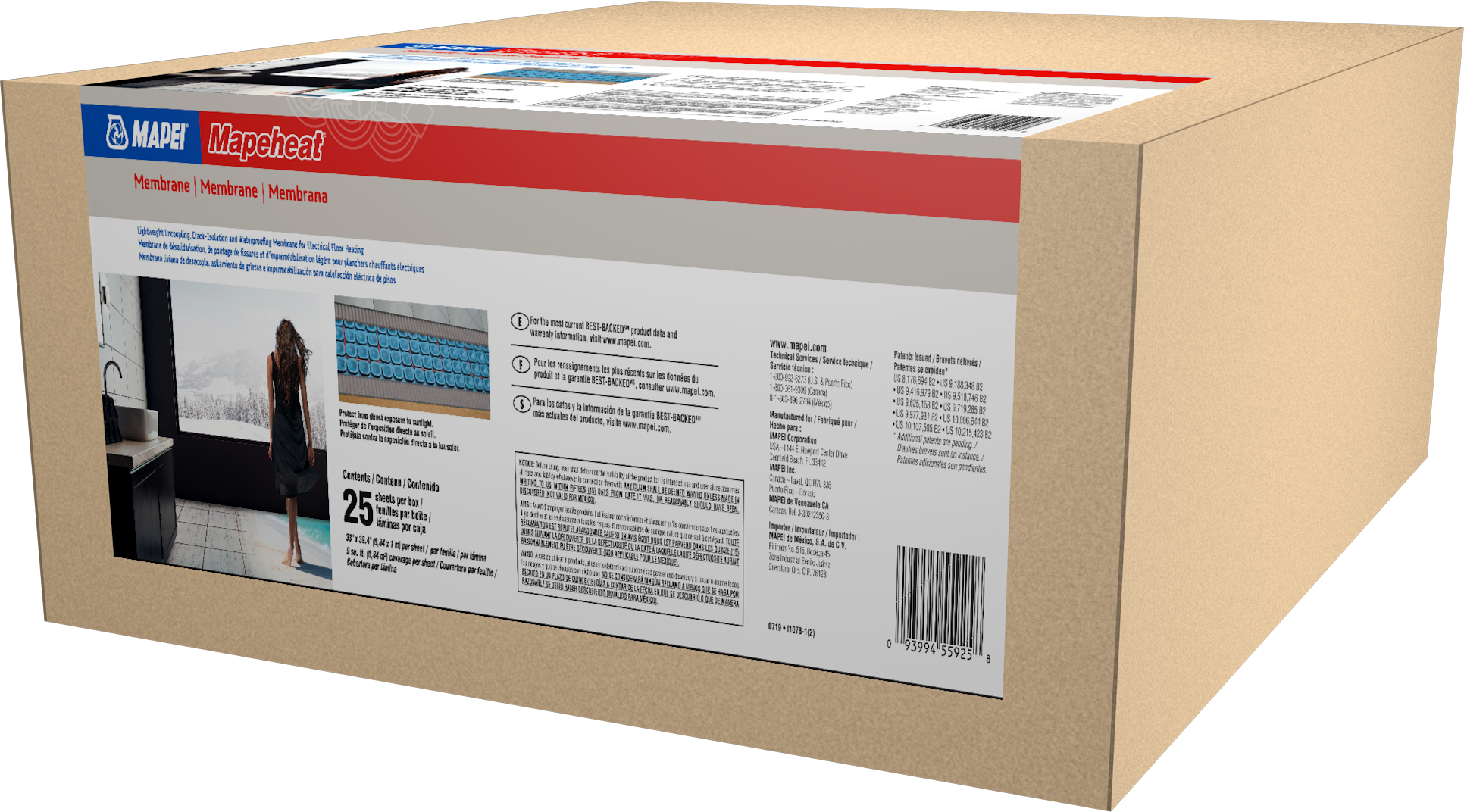 Mapei - Mapeheat Membrane Sheet 7/32" x 2' 9" x 3' 3" (9 sqft)