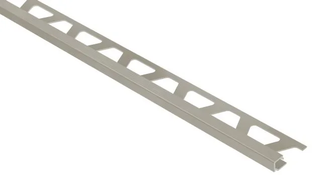 Schluter - Square Edge Trim QUADEC - Brushed Nickel Aluminum 3/8" (10 mm) x 8' 2-1/2"