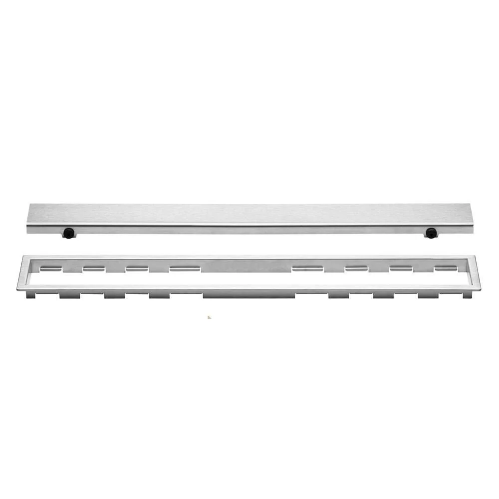 Schluter - KERDI-LINE Linear Floor Drain with Solid Grate Design - Brushed Stainless Steel (V4) 3/4" x 47-1/4