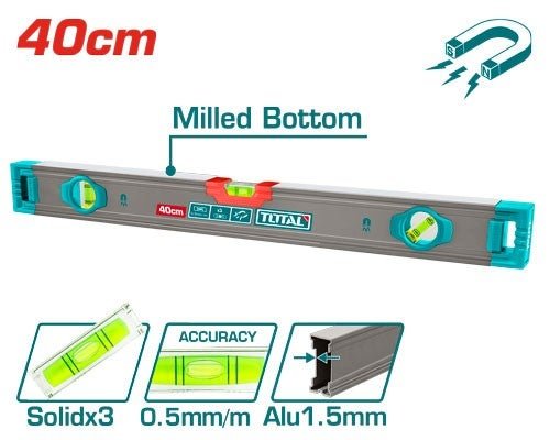 Total tools [TMT24028M] 16" Spirit level with powerful magnets