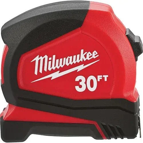 MILWAUKEE Compact Tape Measure, 25 mm x 30', Imperial Graduations Model#UAK203