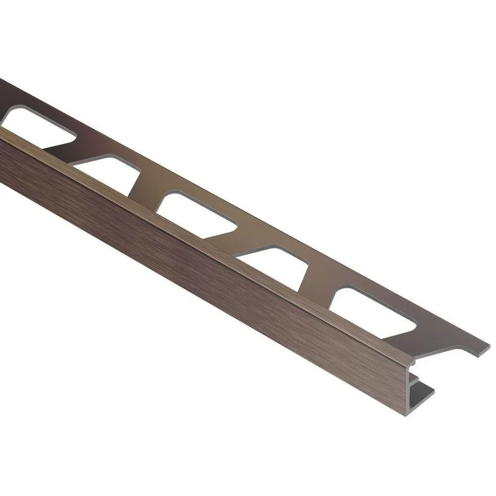 Schluter - SCHIENE Floor/Wall Tile Edging Trim Anodized Aluminum Brushed Antique Bronze 1/2" (12.5 mm) x 8' 2-1/2"