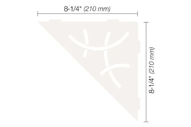 Schluter - SHELF-E Triangular Corner Shelf Curve Design - Aluminum Matte White