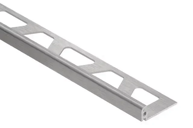 Schluter - JOLLY Wall Tile Edge Trim Anodized Aluminum Brushed Chrome 5/16" (8 mm) x 8' 2-1/2"