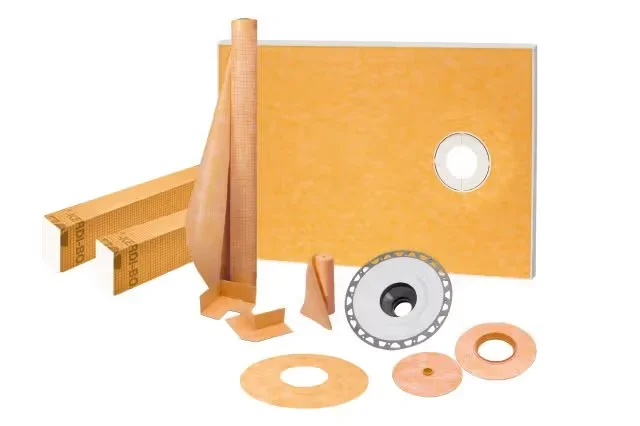Schluter - KERDI-SHOWER-KIT Shower Kit with Off-Set Outlet Position without Grate with 2" ABS Flange 38" x 60"